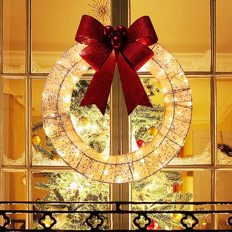 1f9b1f851097d2a3b2d8d573060af9311df05e46.jpeg 💖Outdoor Christmas LED wreath(Diameter 30cm) - Image 1