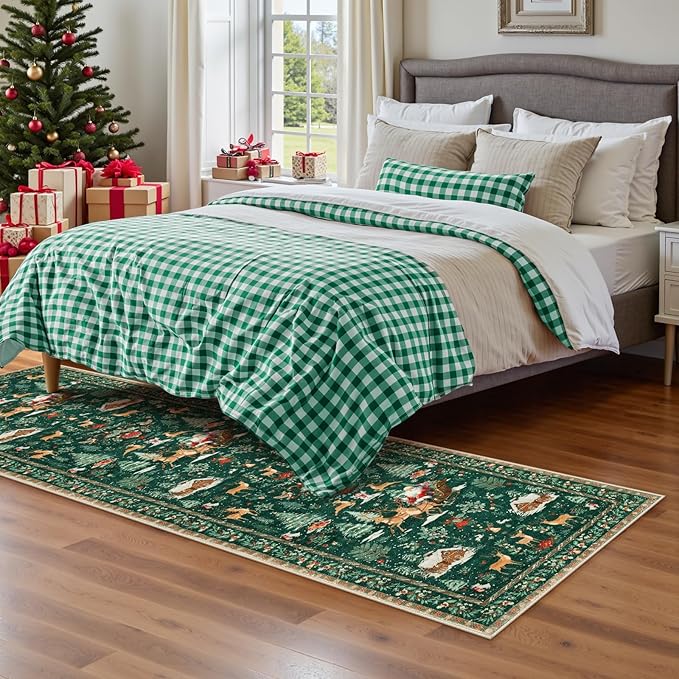 531816e8c64a3c90bd3a4f79c3e3cd56284678fd.jpeg 🎄Soft Christmas Tree Santa Claus Carpet Runner - Image 1