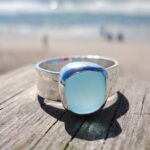✨Thalassophile Irregular Sea Glass Wide Band Ring（🎁Perfect Gift）